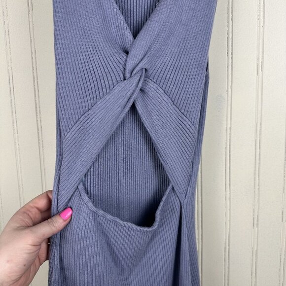 Freshman 1996 Ribbed Dress Women's Size Small in a Periwinkle Color Back Design - Picture 2 of 9